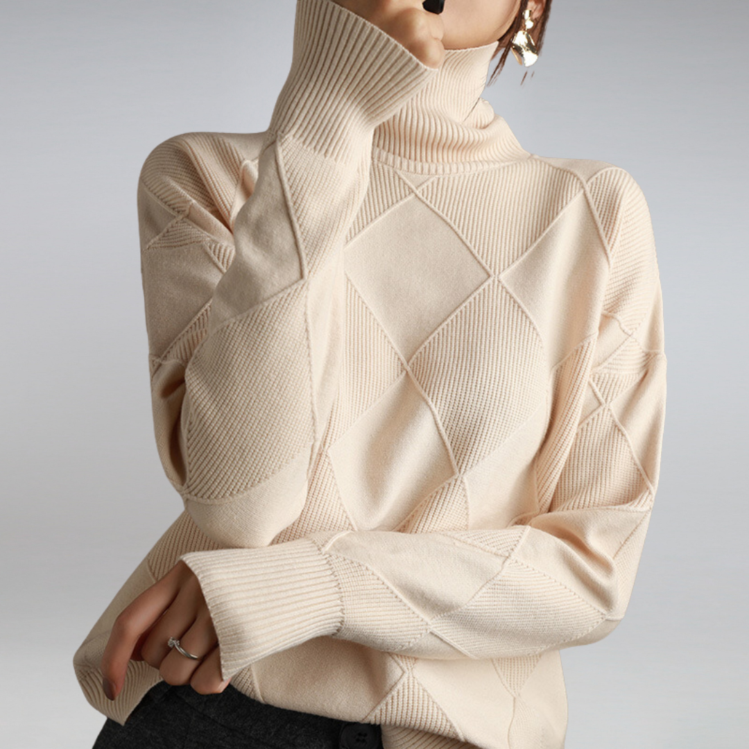 Vera - Geometric Knit Turtleneck Sweater 11