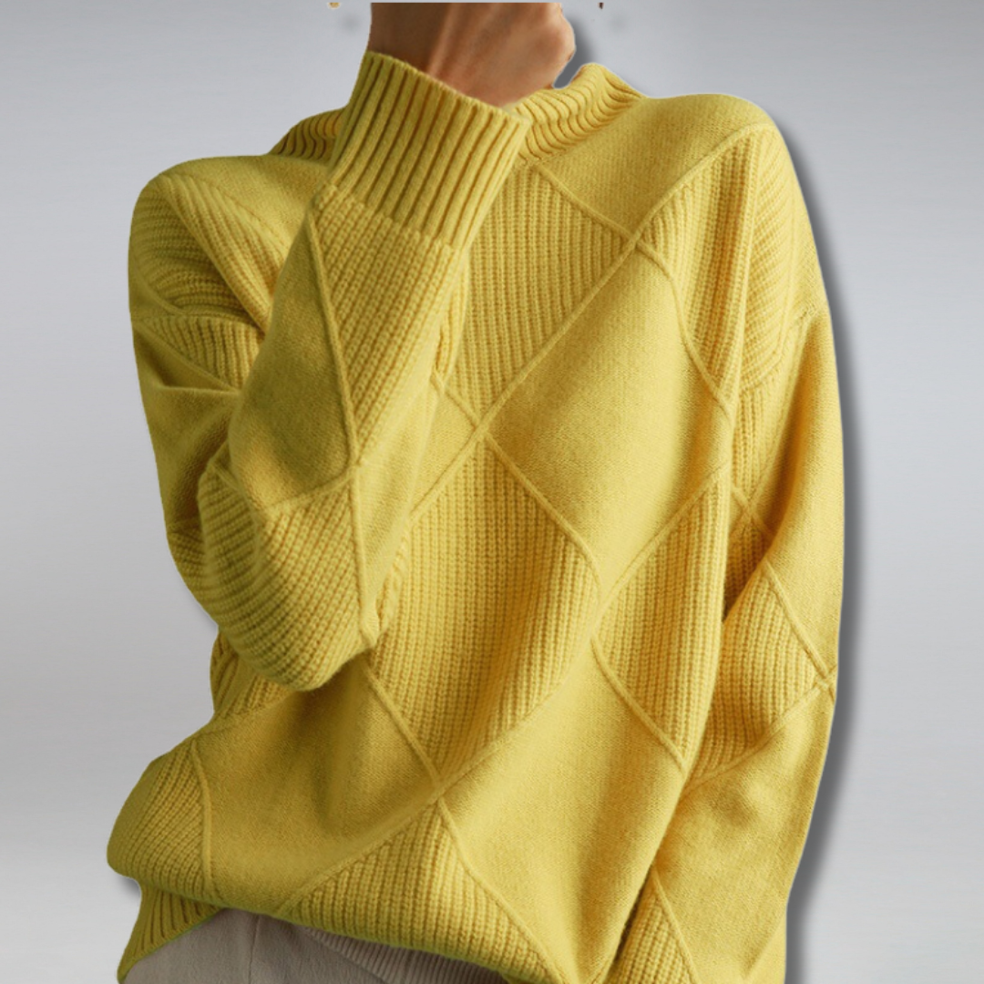 Vera - Geometric Knit Turtleneck Sweater 2