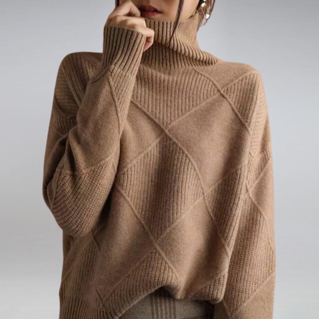 Vera - Geometric Knit Turtleneck Sweater 4