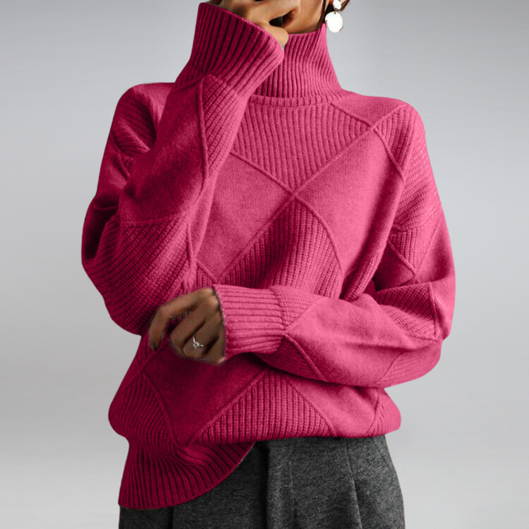 Vera - Geometric Knit Turtleneck Sweater 6