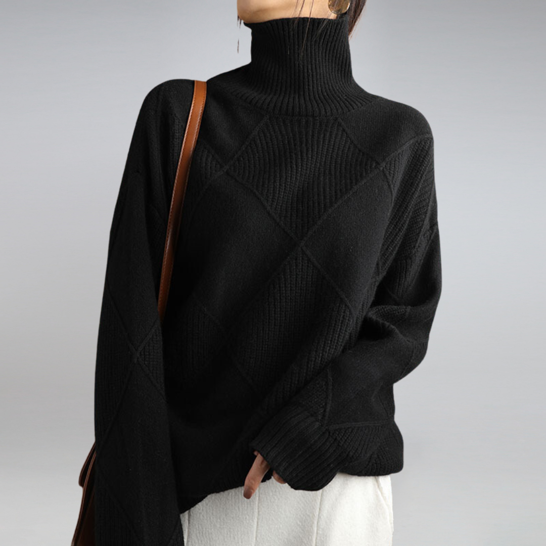 Vera - Geometric Knit Turtleneck Sweater 7