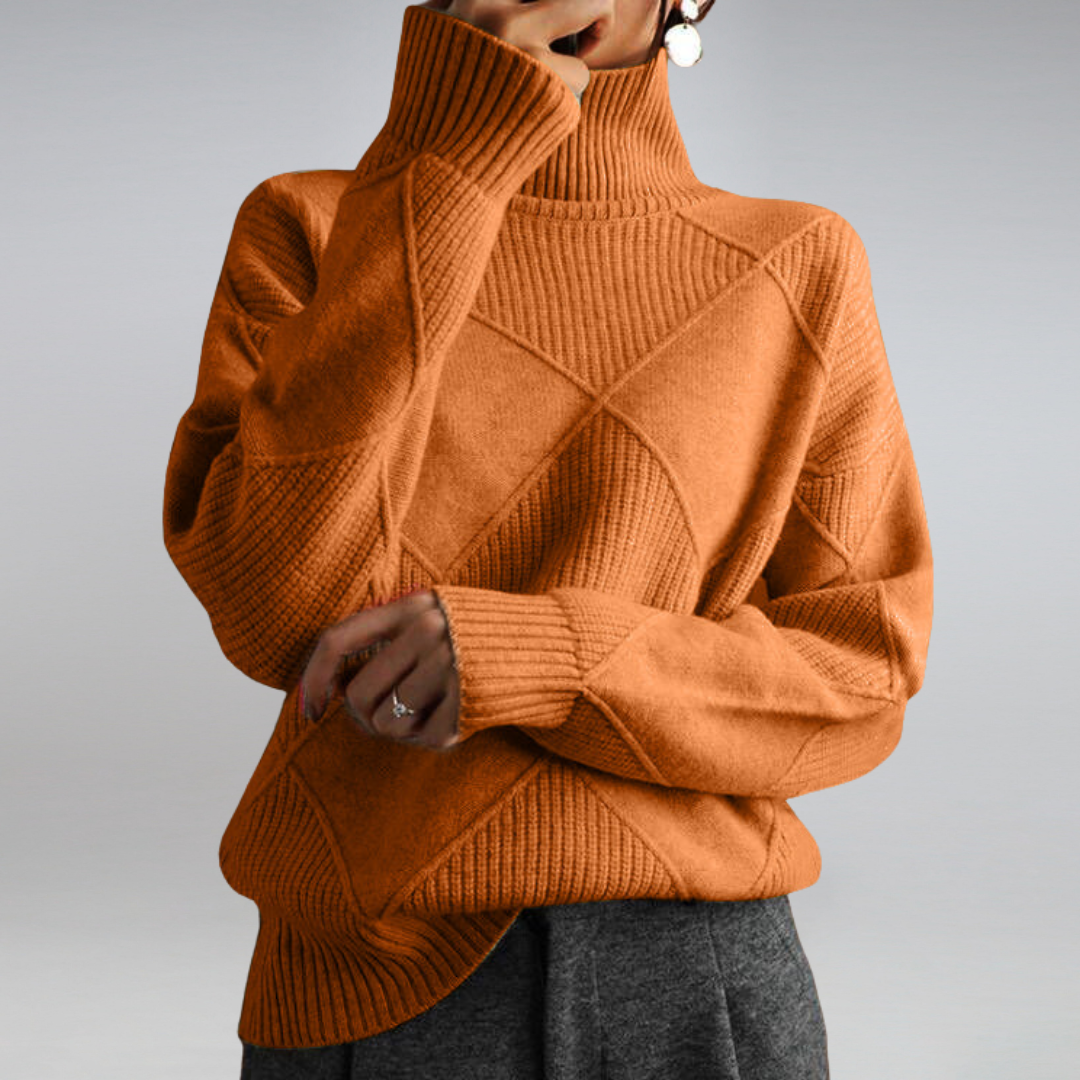 Vera - Geometric Knit Turtleneck Sweater 9
