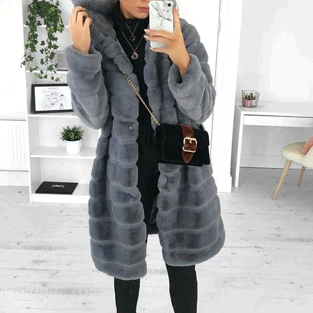 Vigdis - Long Faux Fur Hooded Coat 3