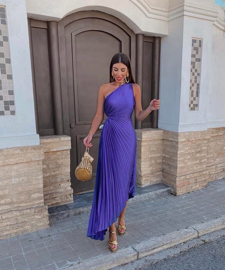 Violetta - One-Shoulder Slit Maxi Dress 1