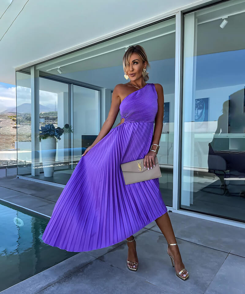 Violetta - One-Shoulder Slit Maxi Dress 2