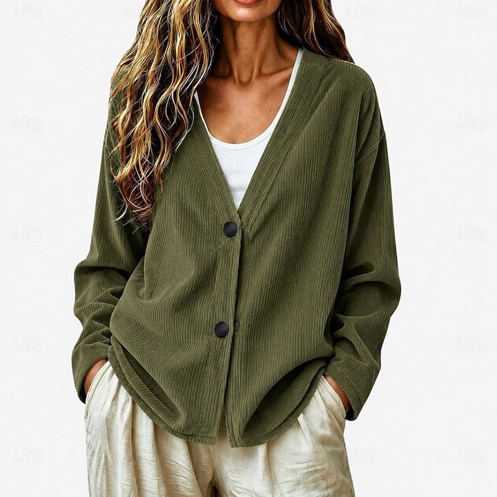 Pleun | Women's Lightweight V Neck Button Up Cardigan