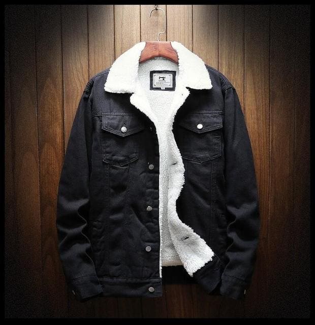 Wessel | Men's Sherpa Lined Denim Trucker Jacket 6