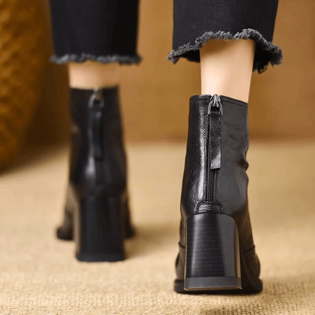Claudia™ | Luxury Mid-Heel Ankle Boots