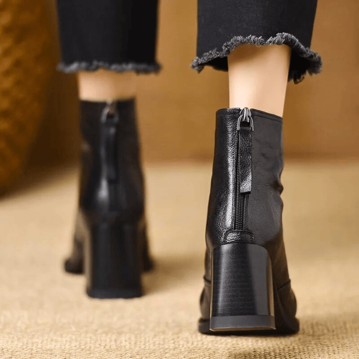 Claudia™ | Luxury Mid-Heel Ankle Boots