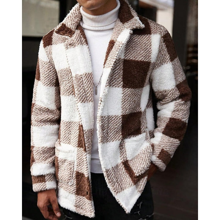 Wiebe | Men's Plaid Sherpa Fleece Shirt Jacket 1