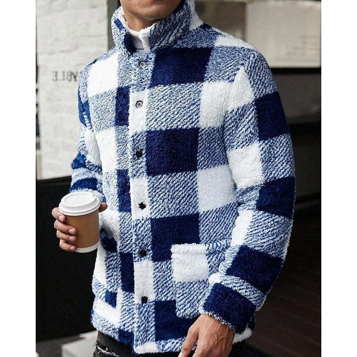 Wiebe | Men's Plaid Sherpa Fleece Shirt Jacket 10