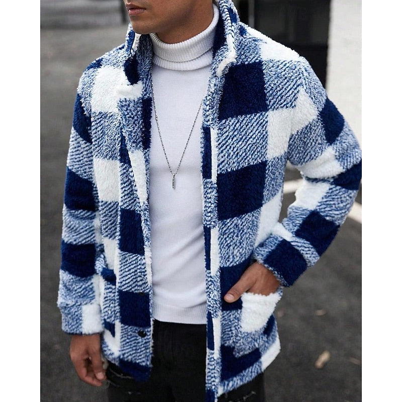 Wiebe | Men's Plaid Sherpa Fleece Shirt Jacket 9