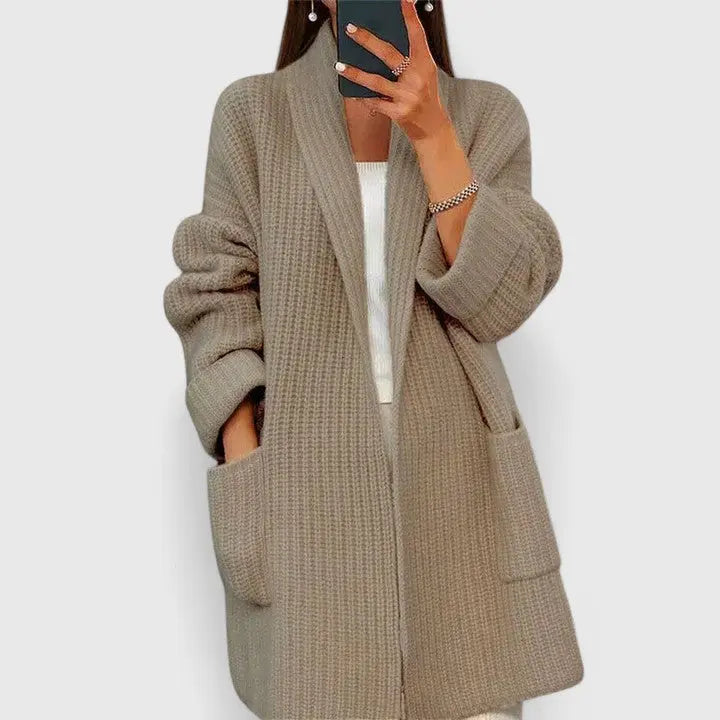 Wietske | Women's Long Cardigan Oversized Knit Open Front 2