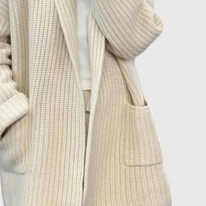 Wietske | Women's Long Cardigan Oversized Knit Open Front 6
