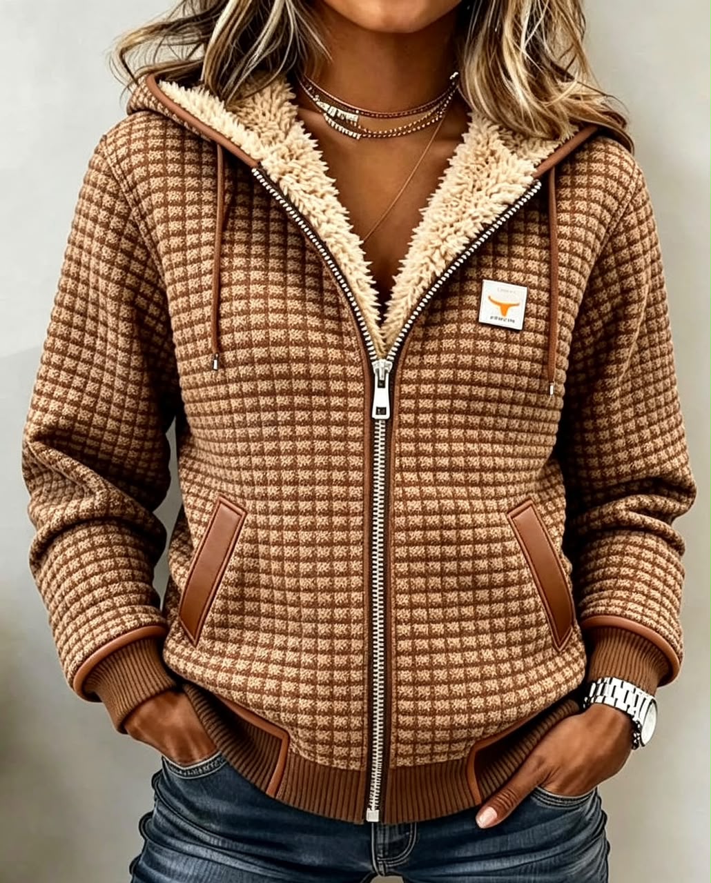 Willemien | Women's Sherpa Lined Jacket Hooded Quilted Winter 1