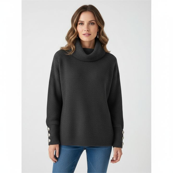 Willemijn | Women's Cowl Neck Sweater Tunic Knit Pullover Oversized 1