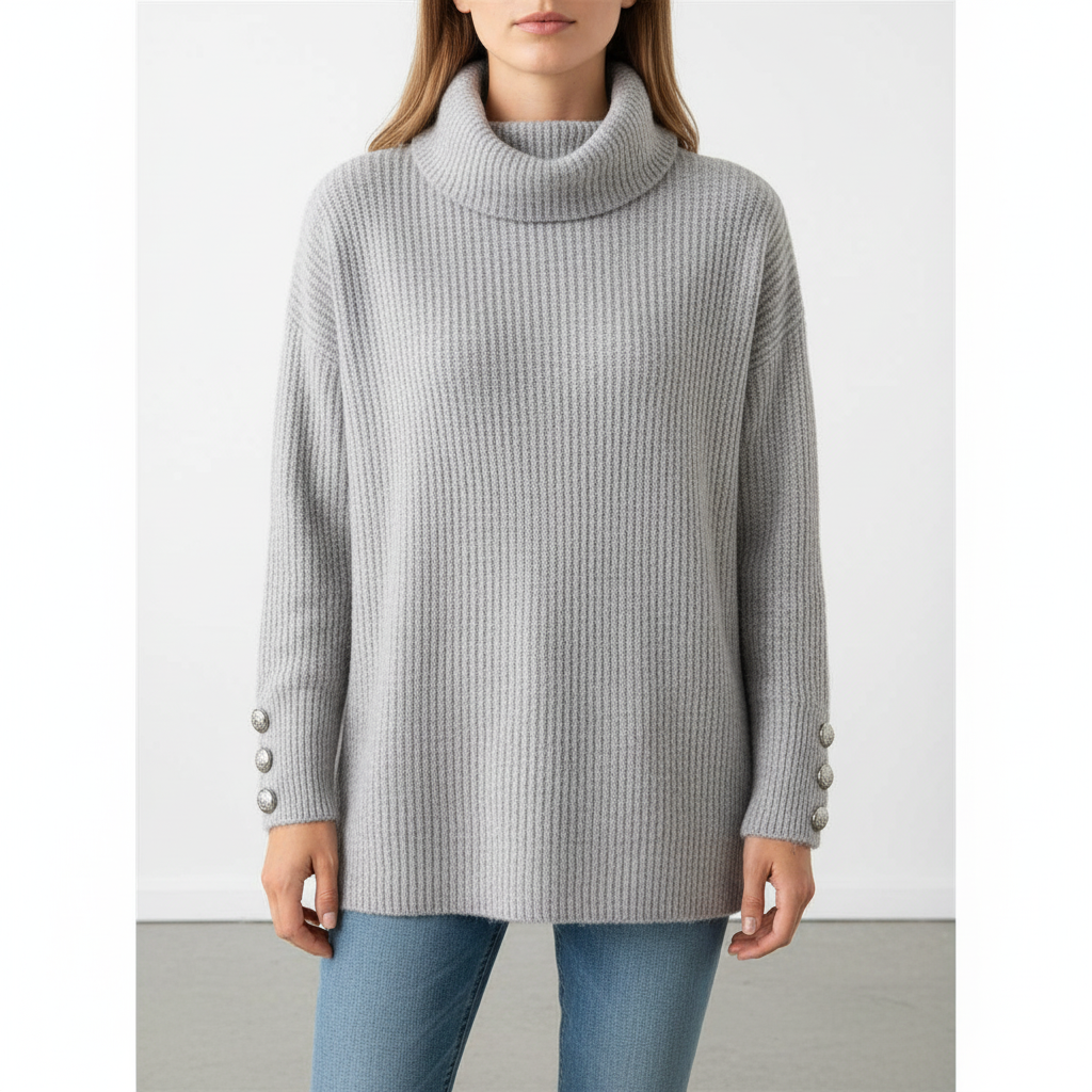 Willemijn | Women's Cowl Neck Sweater Tunic Knit Pullover Oversized 2