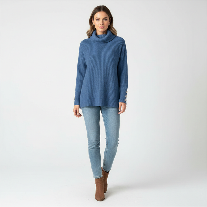 Willemijn | Women's Cowl Neck Sweater Tunic Knit Pullover Oversized 3