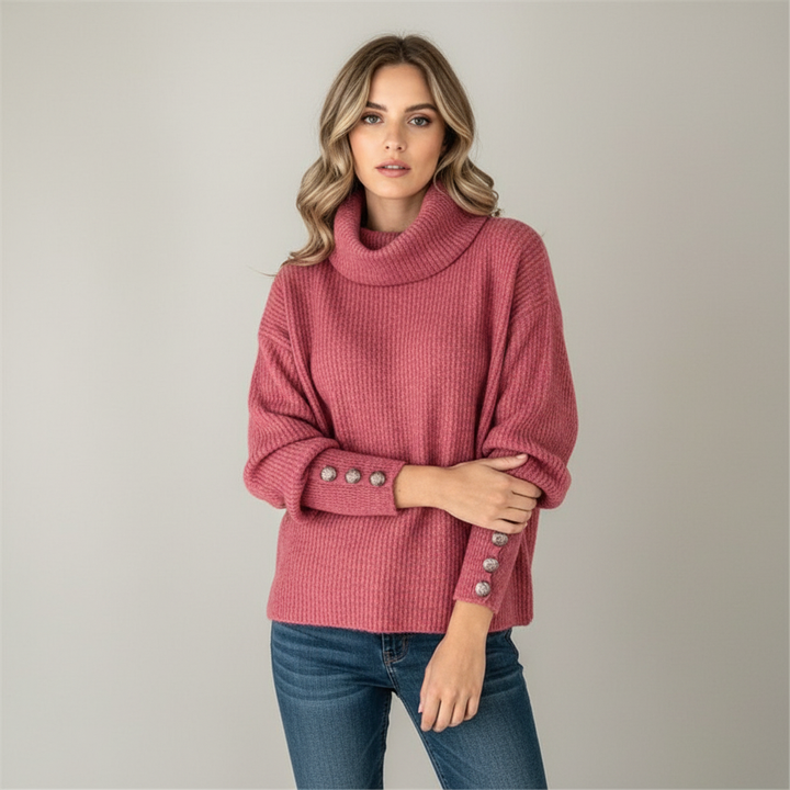 Willemijn | Women's Cowl Neck Sweater Tunic Knit Pullover Oversized 4