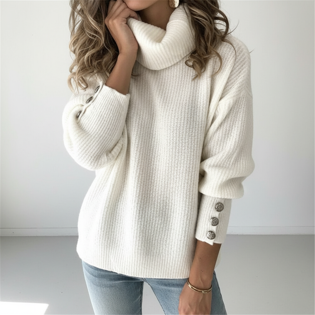 Willemijn | Women's Cowl Neck Sweater Tunic Knit Pullover Oversized 5