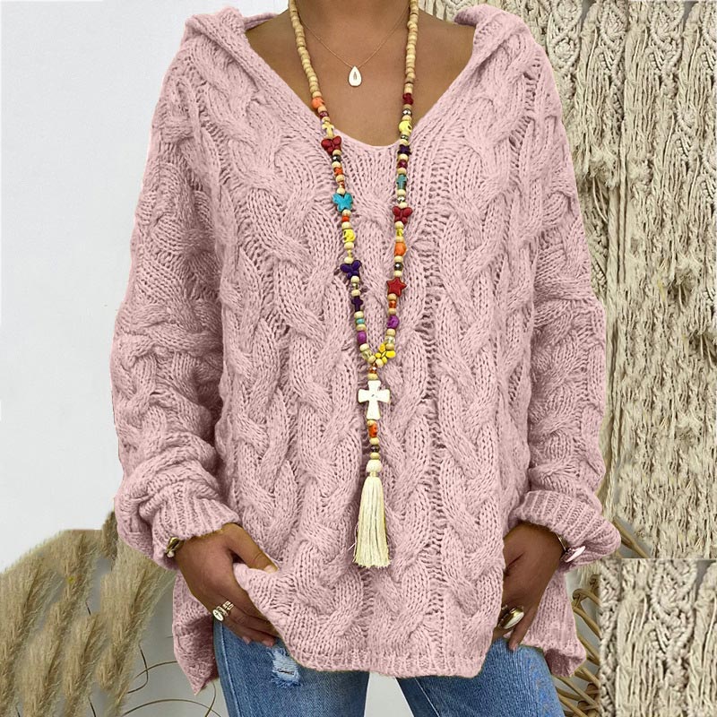 Winifred | Women's Hooded Cable Knit Sweater Oversized Pullover 7