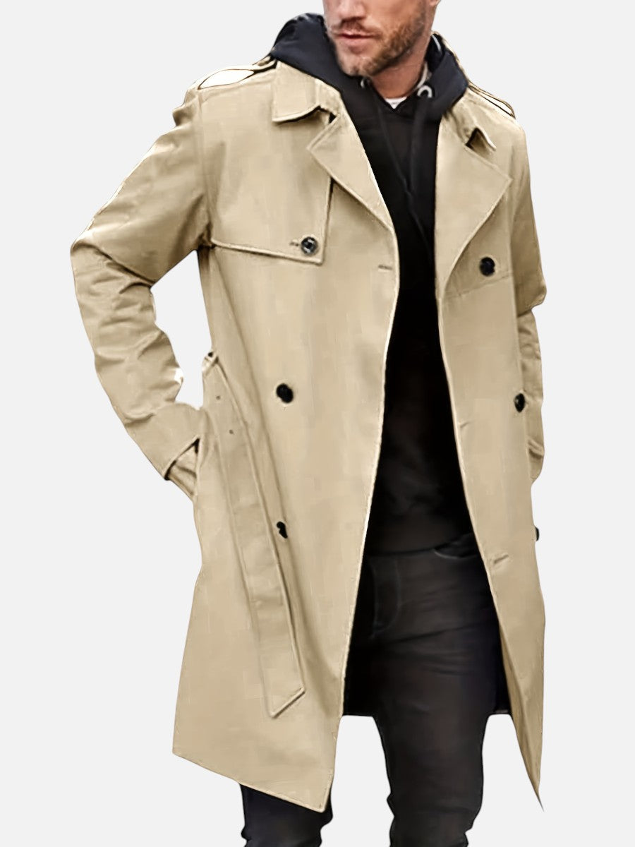 Wouter | Men's Double Breasted Trench Coat Long Plus Size 1