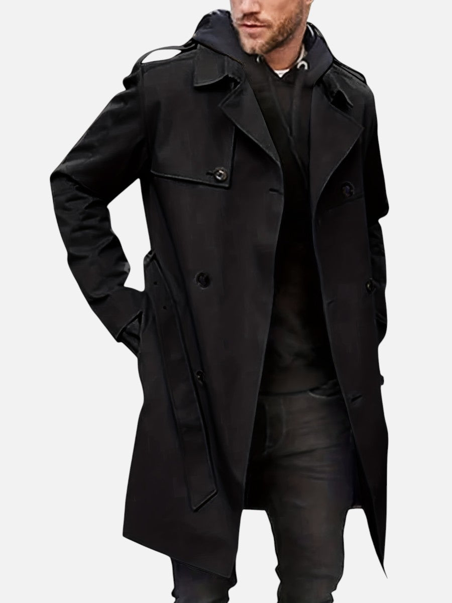Wouter | Men's Double Breasted Trench Coat Long Plus Size 2
