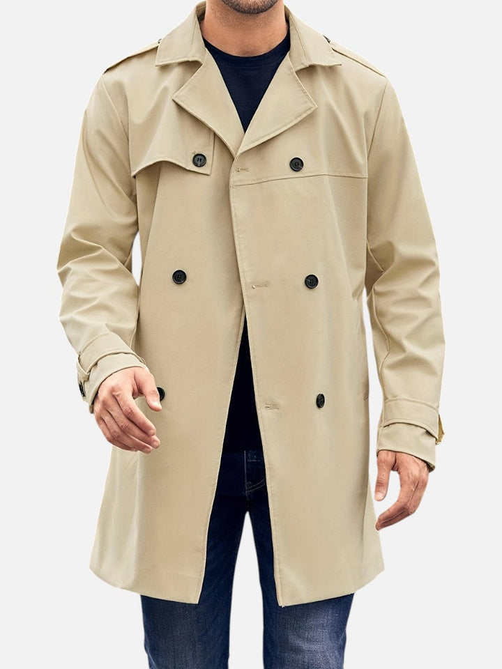 Wouter | Men's Double Breasted Trench Coat Long Plus Size 3
