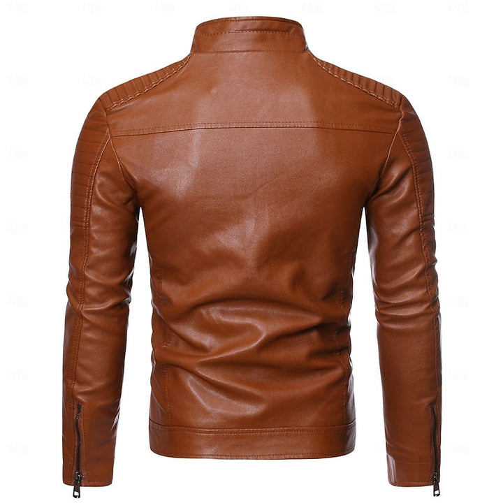 Xavier - Ribbed Biker Leather Jacket 5
