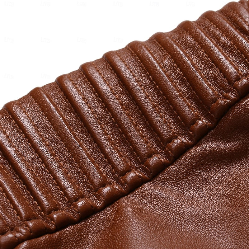 Xavier - Ribbed Biker Leather Jacket 7