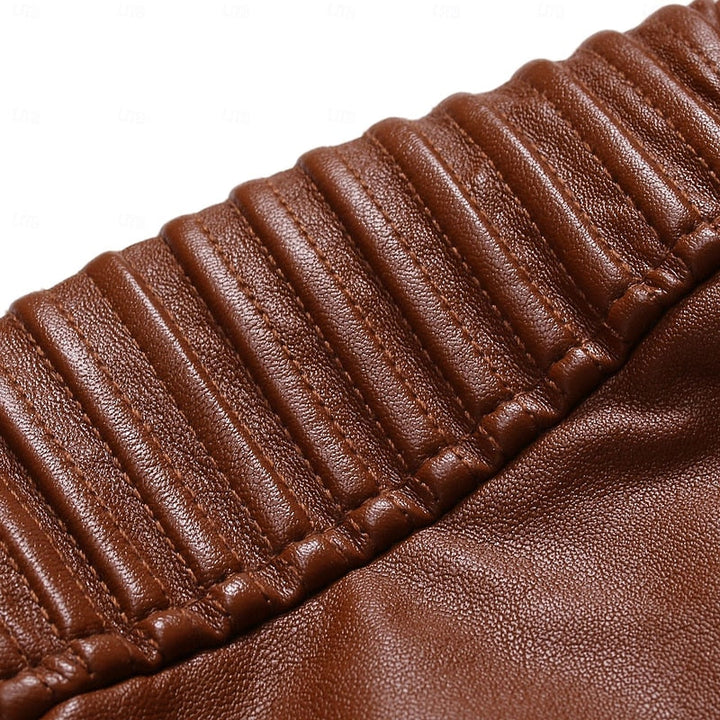 Xavier - Ribbed Biker Leather Jacket 7