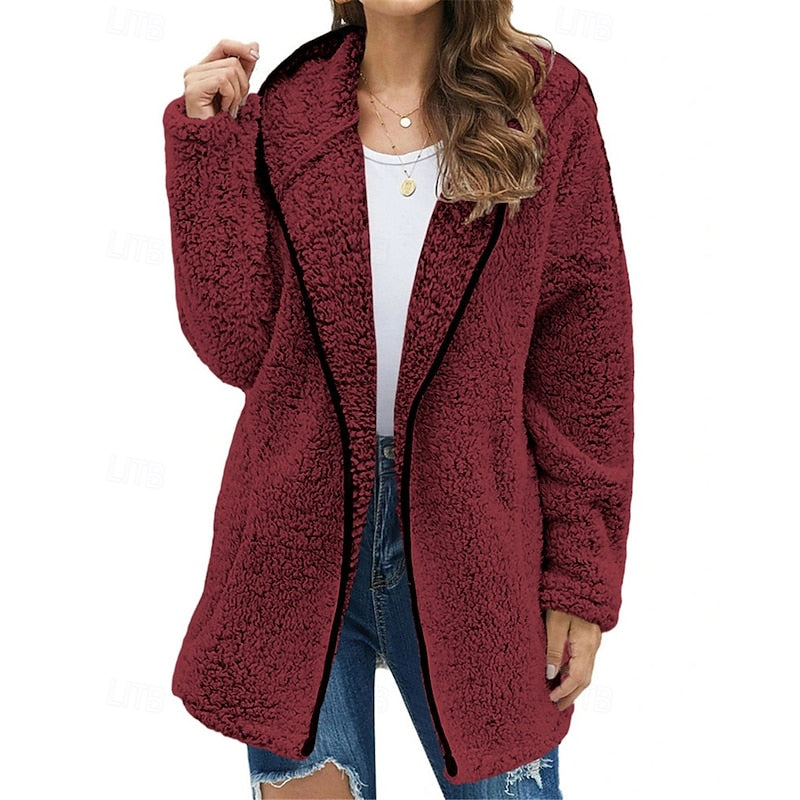 Yfke | Women's Hooded Sherpa Fleece Teddy Coat 1