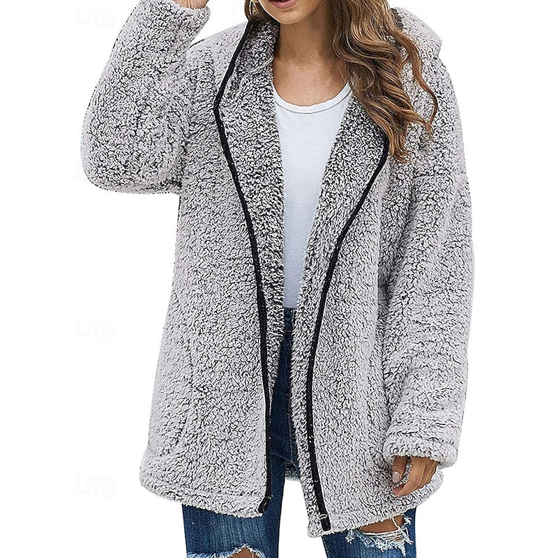 Yfke | Women's Hooded Sherpa Fleece Teddy Coat 3
