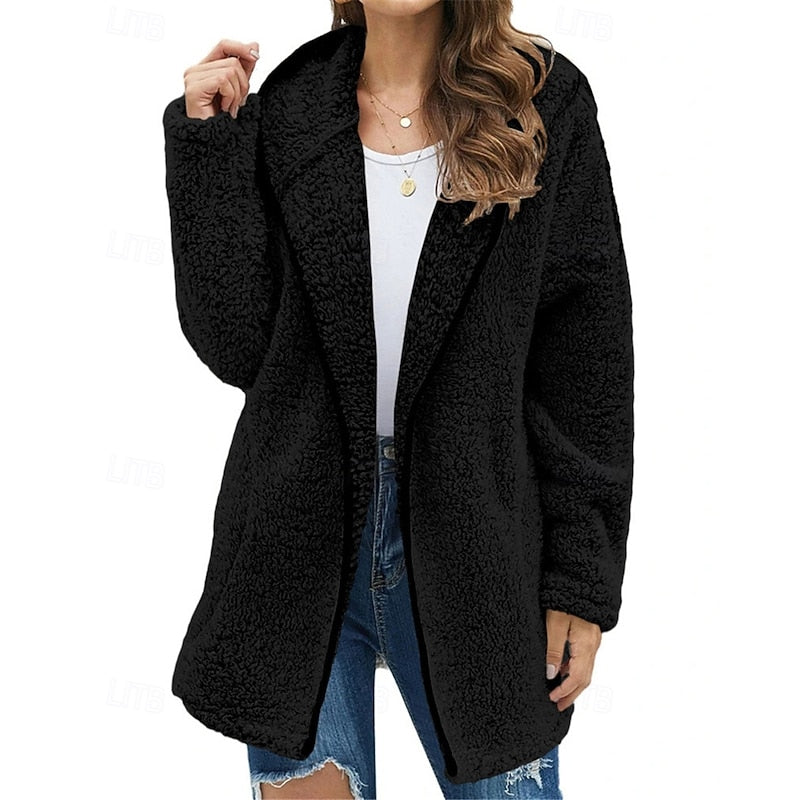 Yfke | Women's Hooded Sherpa Fleece Teddy Coat 5