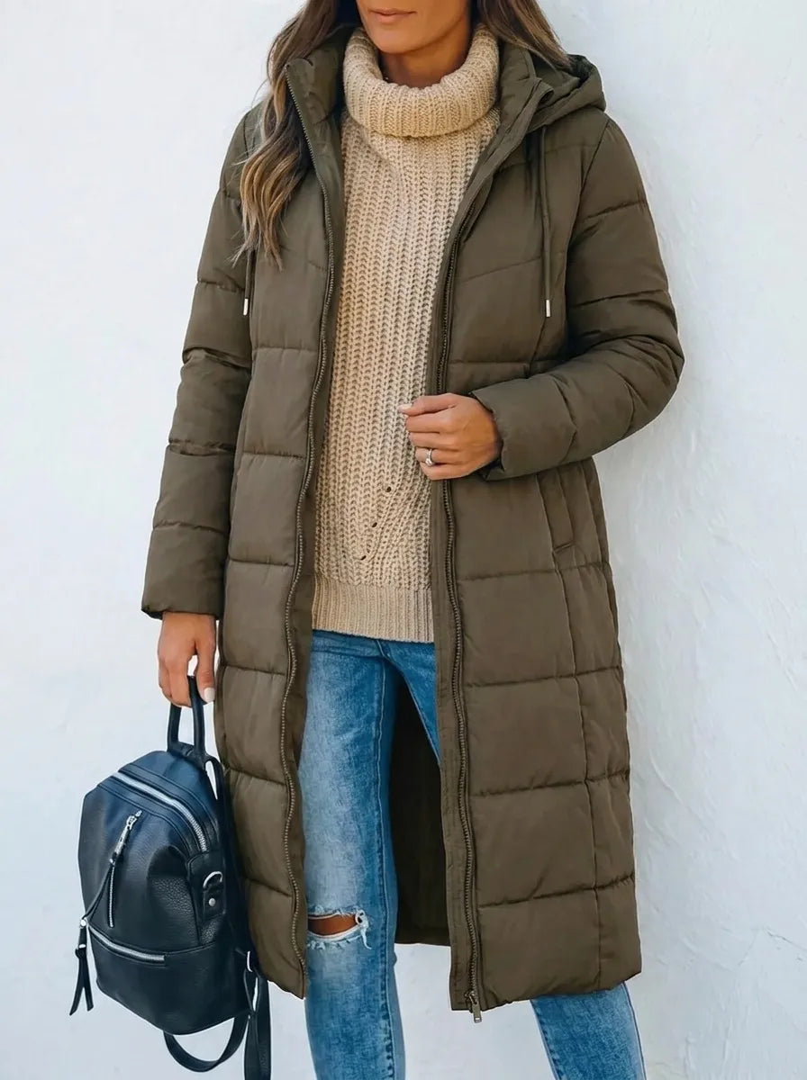 Zora | Women's Long Puffer Coat Hooded 3