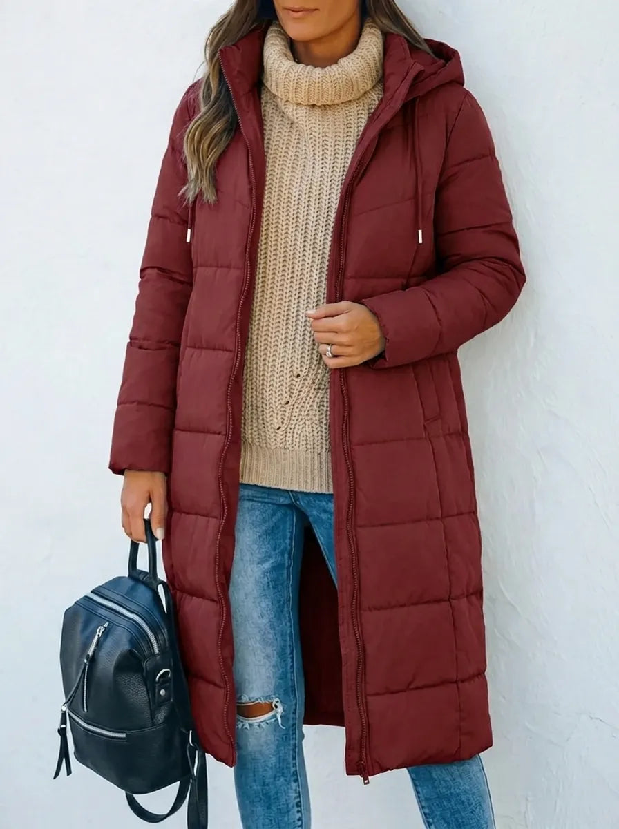 Zora | Women's Long Puffer Coat Hooded 4