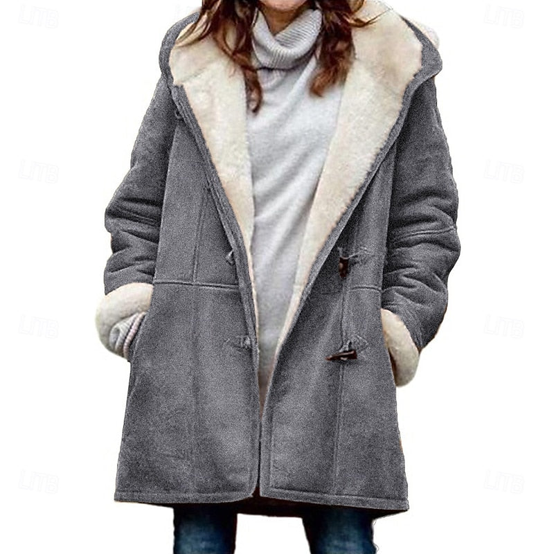 Zwaantje | Women's Sherpa Lined Hooded Toggle Duffle Coat 2