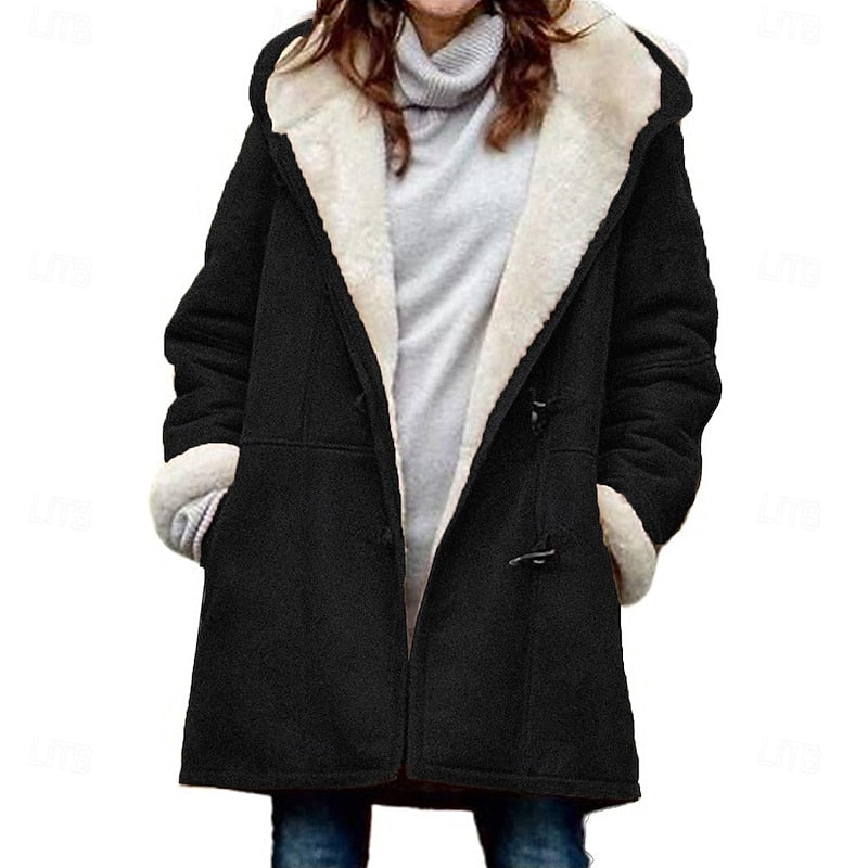 Zwaantje | Women's Sherpa Lined Hooded Toggle Duffle Coat 4